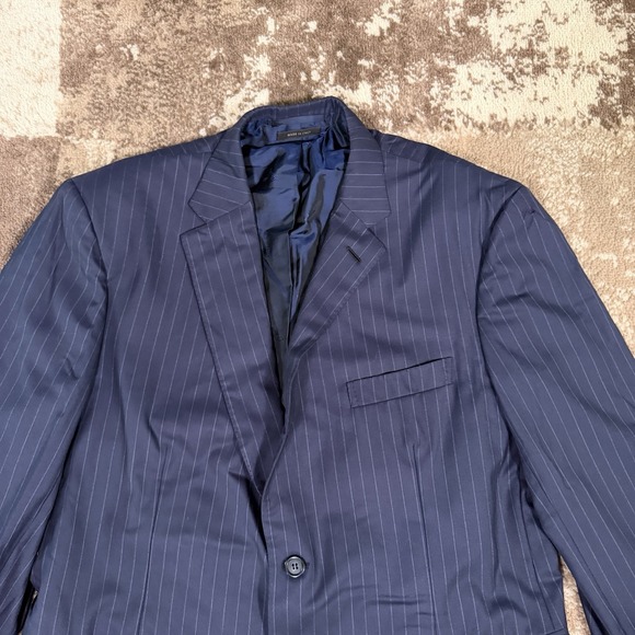 Brioni 2 Piece Suit Italy Men's Blue Pinstripe Two Button Wool 44R 36x30 Luxury - Picture 3 of 16